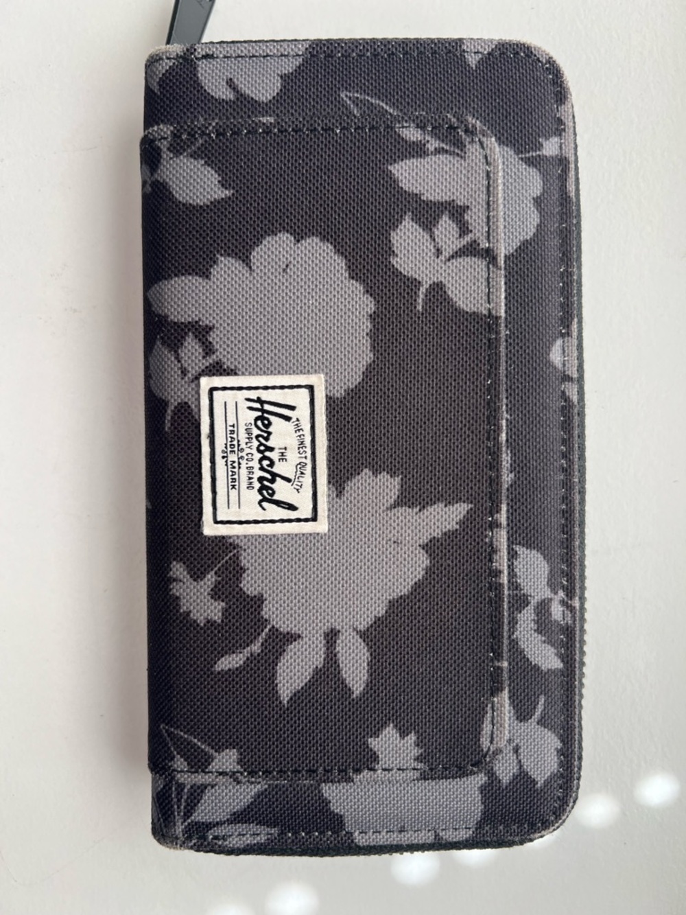 Herschel Supply Company Black & Gray Floral Zip Wallet